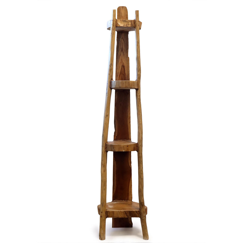 Natural Teak Corner Unit 4 Shelves - 135cm high product image