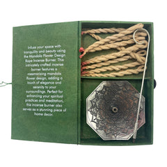 Rope Incense and Silver Plated Holder Set - Mandala Flower product image 3