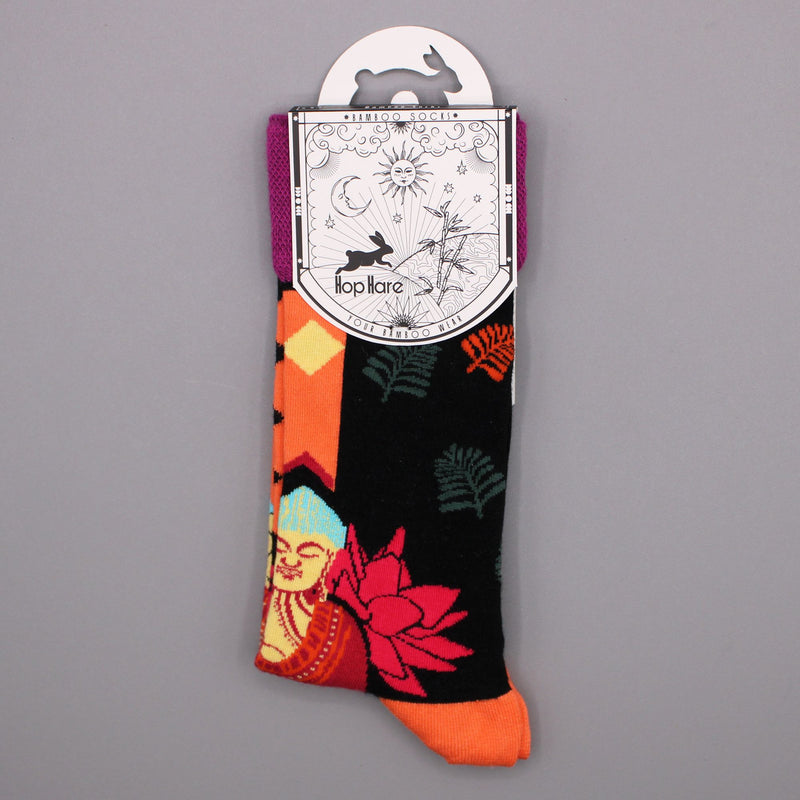 Hop Hare Bamboo Socks M/L - Pink Buddha & Lotus product image
