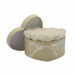 Soap Flower Gift Bouquet - 13 Cream Roses - Heart product image 8