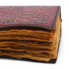 Fat Deckled Edge Leather Notebook – Every Day May Not Be Good (12.7 × 8.9 cm) product image 7