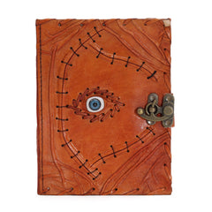 Light Brown Tan Book - Evil Eye Decor - 160 Deckle Edges Pages - 20x15cm product image