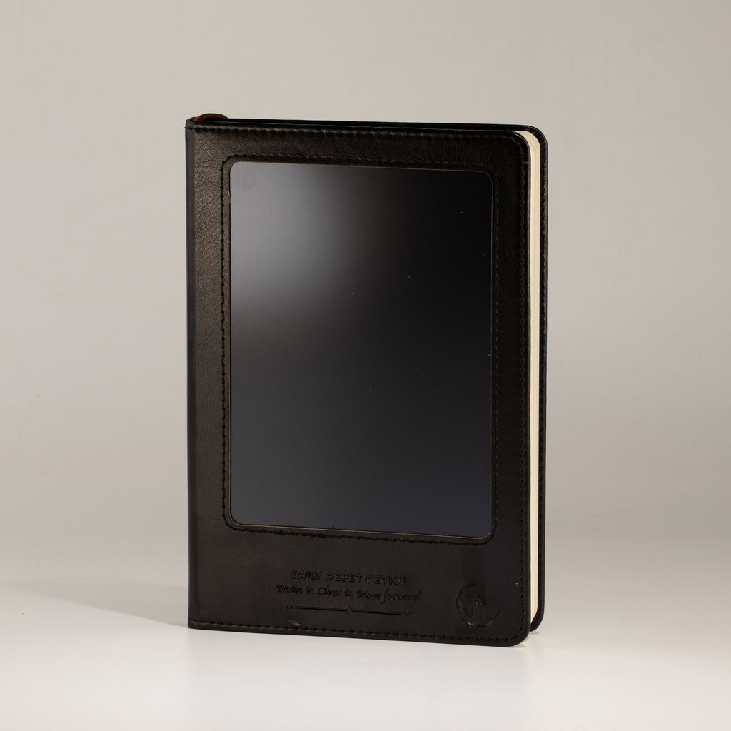 A5 Intention Note Book - LCD Wipe Screen - Black Leather Effect - 80 Leafs - product image 8