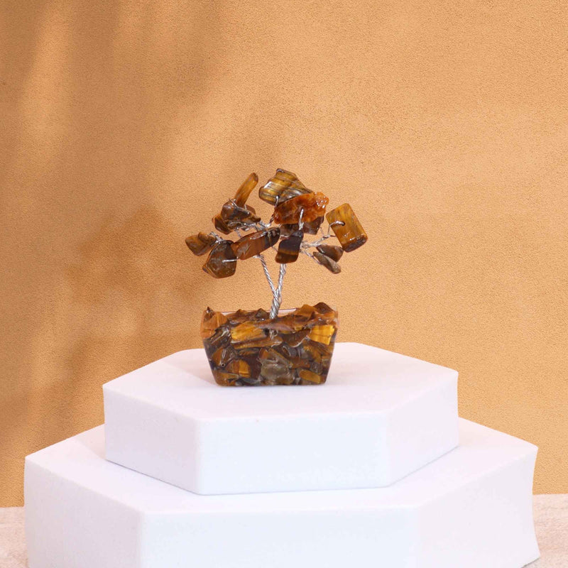 Mini Gemstone Tree On Orgonite Base - Tigereye (15 stones) product image