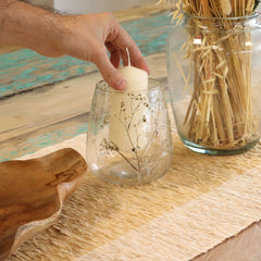 Natural Floral Glass - Vase Candle Holder - Margarita - (12x11cm) product image 5