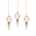 Heart Compass- Two Piece Spinning Merkaba Star in Copper Pendulum - Rose Quartz & Green Aventurine product image