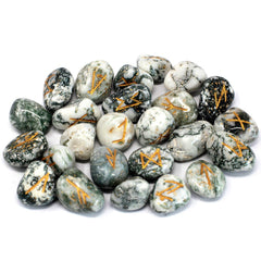 Runes Stone Set in Pouch - Tree Agate product image 2