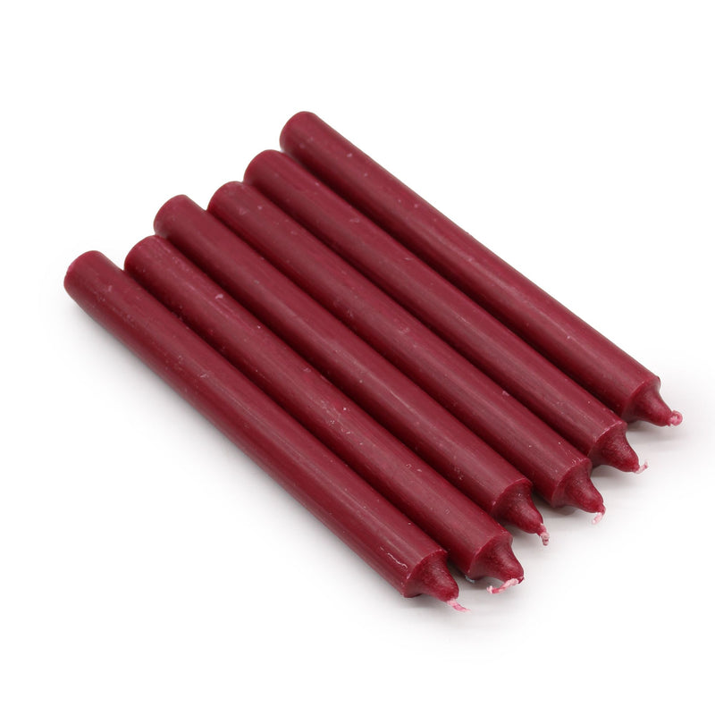 Solid Colour Dinner Candles - Rustic Burgandy - Pack of 5 product image