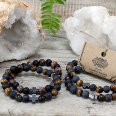 Set of 2 Gemstones Friendship Bracelets - Power - Tiger Eye & Black Stone product image 12
