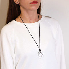 Laced Gemstone Teardrop Pendant - Rock Quartz product image 2