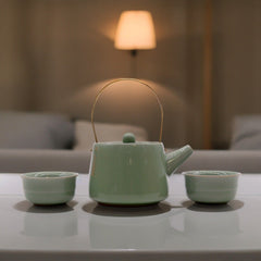 Herbal Jade Teapot Set - Pot & Two Cups product image 5