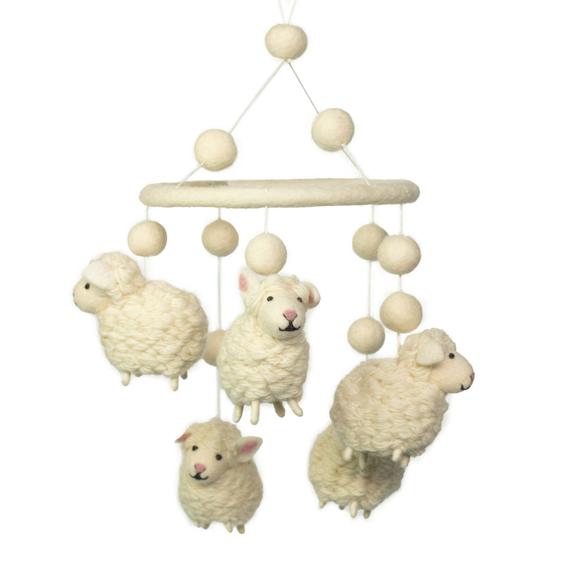 Handmade Felt Mobile - White Sheep product image