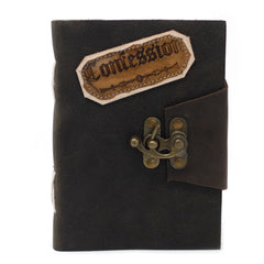 Leather Black Confessions with Lock Notebook (7x5") product image 7