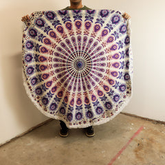 Small Mandala Roundie Cotton Art (130cm) - Peacock Purples product image 2