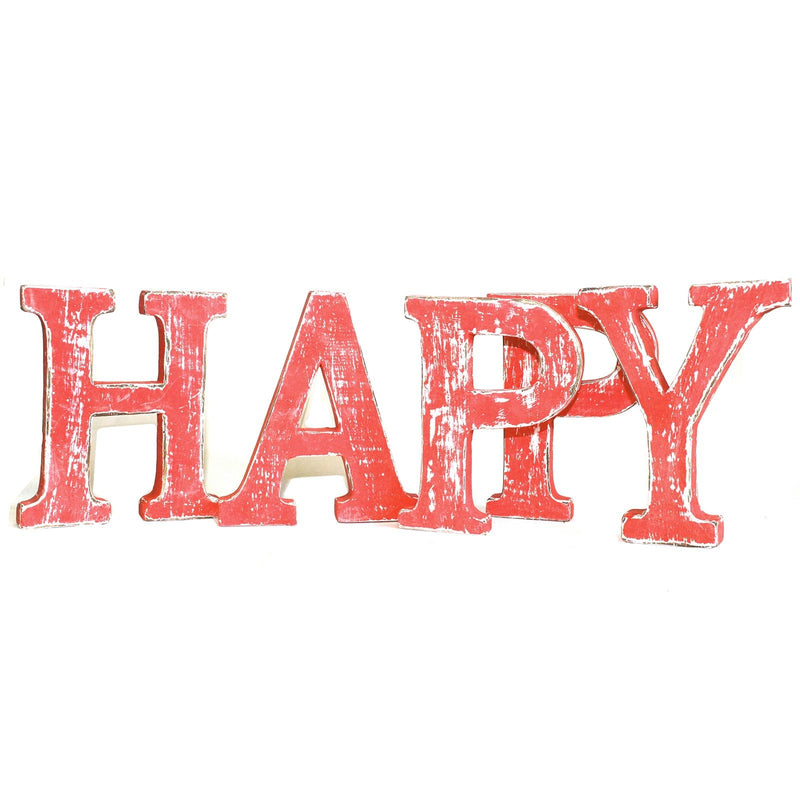 Shabby Chic Letters Red Wash - HAPPY product image