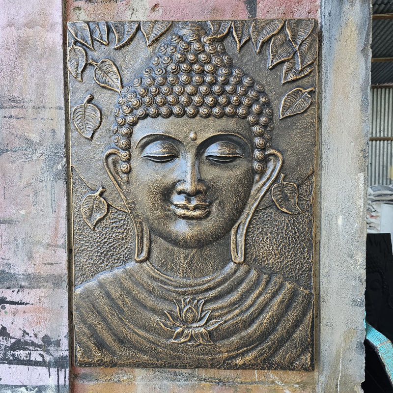 Large Buddha Iron Frame Antique Gold Relief - 0.7x1m product image