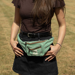 Cotton Hemp Style Belt (or Fanny) Bag - Sage