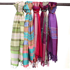 Lrg Indian Boho Scarves - 28x72cm - Random Purples product image