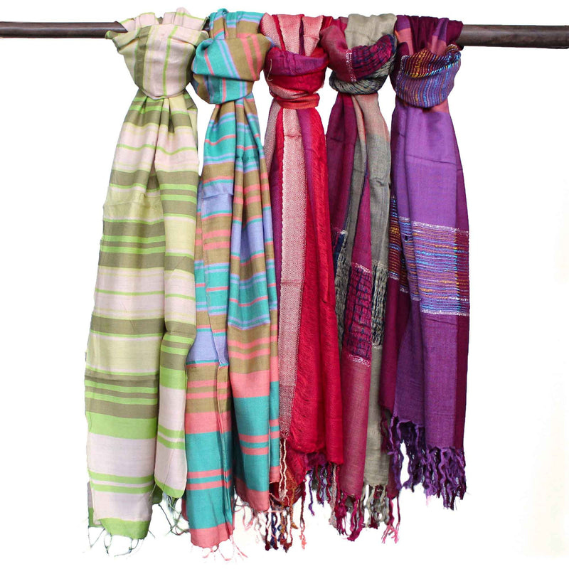 Lrg Indian Boho Scarves - 28x72cm - Random Purples product image