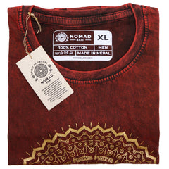 Nomad Sari Stonewashed Cotton T-Shirt – Mandala – Maroon – XL product image 4