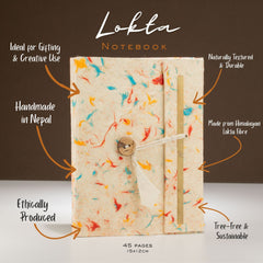 Lokta Mixed Colour Cotton Notebook – Medium (15x12cm) – 45 Leaves product image 2
