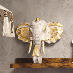 Large Elephant Head - Gold & Whitewash product image 3