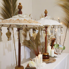 Bali Home Decor Parasol - Canvas - Gold Decor- 40cm product image 3