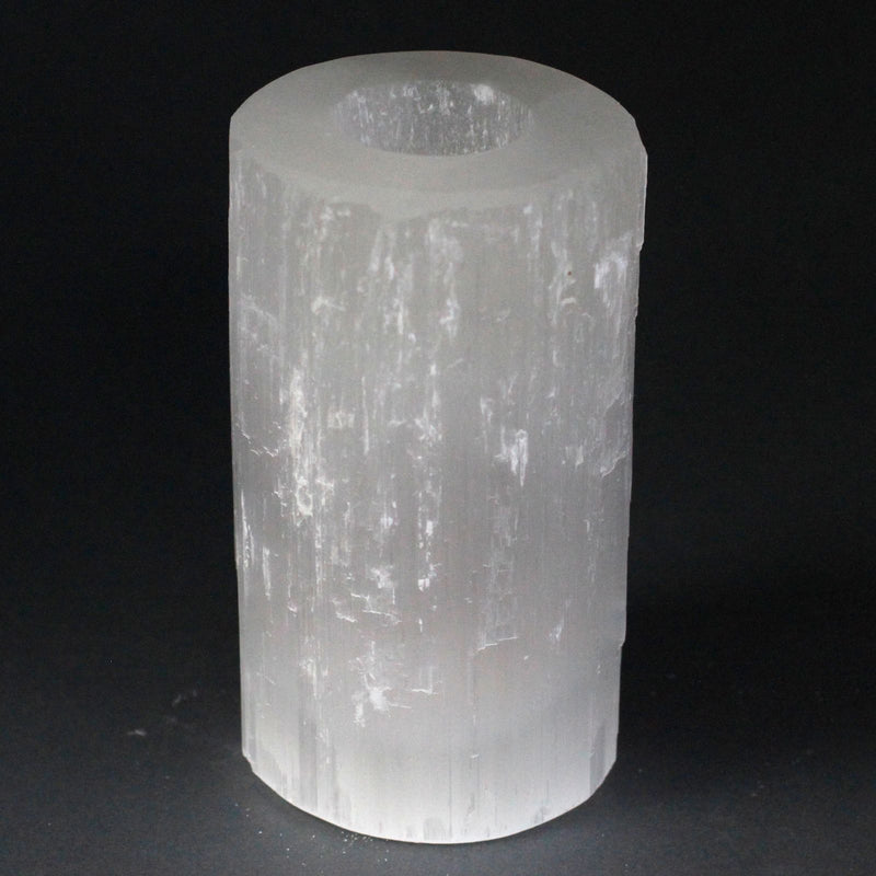 Selenite Cylinder Candle Holder - 15 cm product image