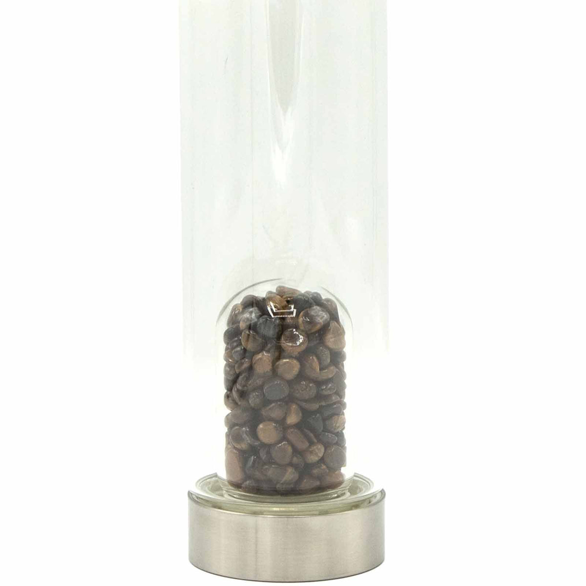 Crystal Infused Glass Water Bottle - Determined Tiger's Eye - Chips - product image 2