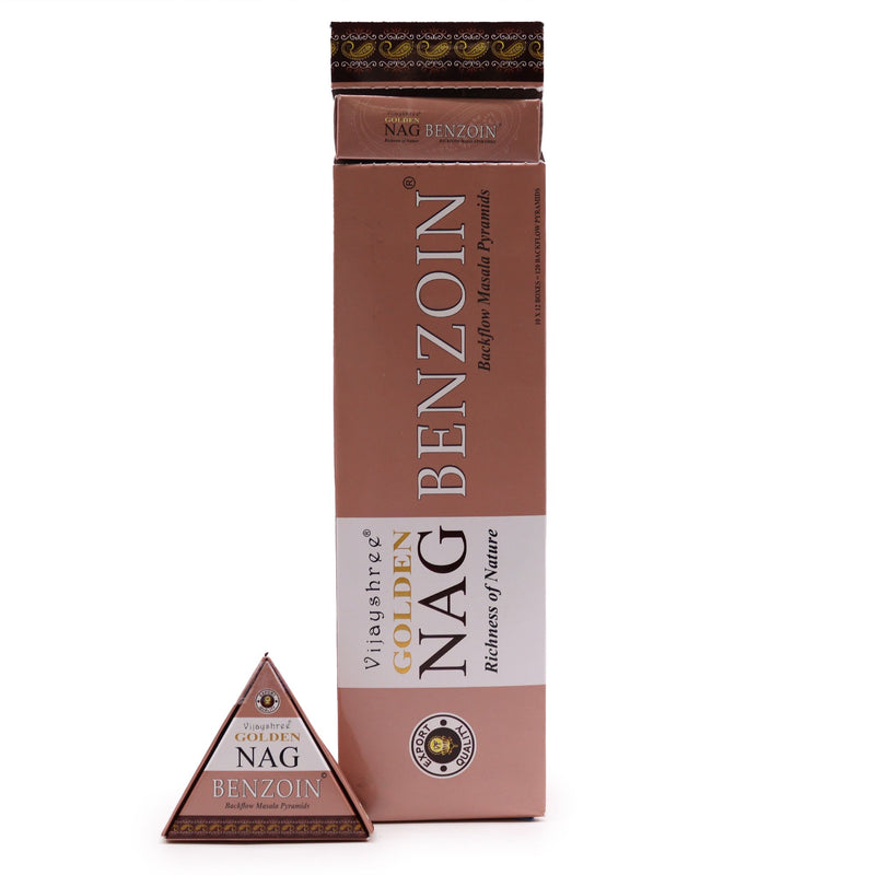 42g Jumbo Golden Nag - Benzoin Backflow Incense Cones product image