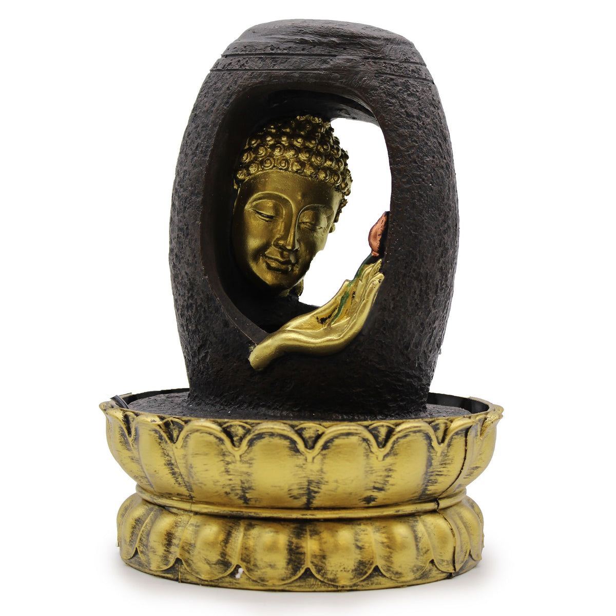 Tabletop Water Feature - 30cm - Golden Buddha & Vitarka Mudra product image
