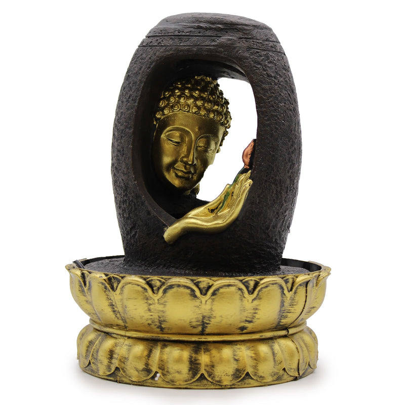 Tabletop Water Feature - 30cm - Golden Buddha & Vitarka Mudra product image