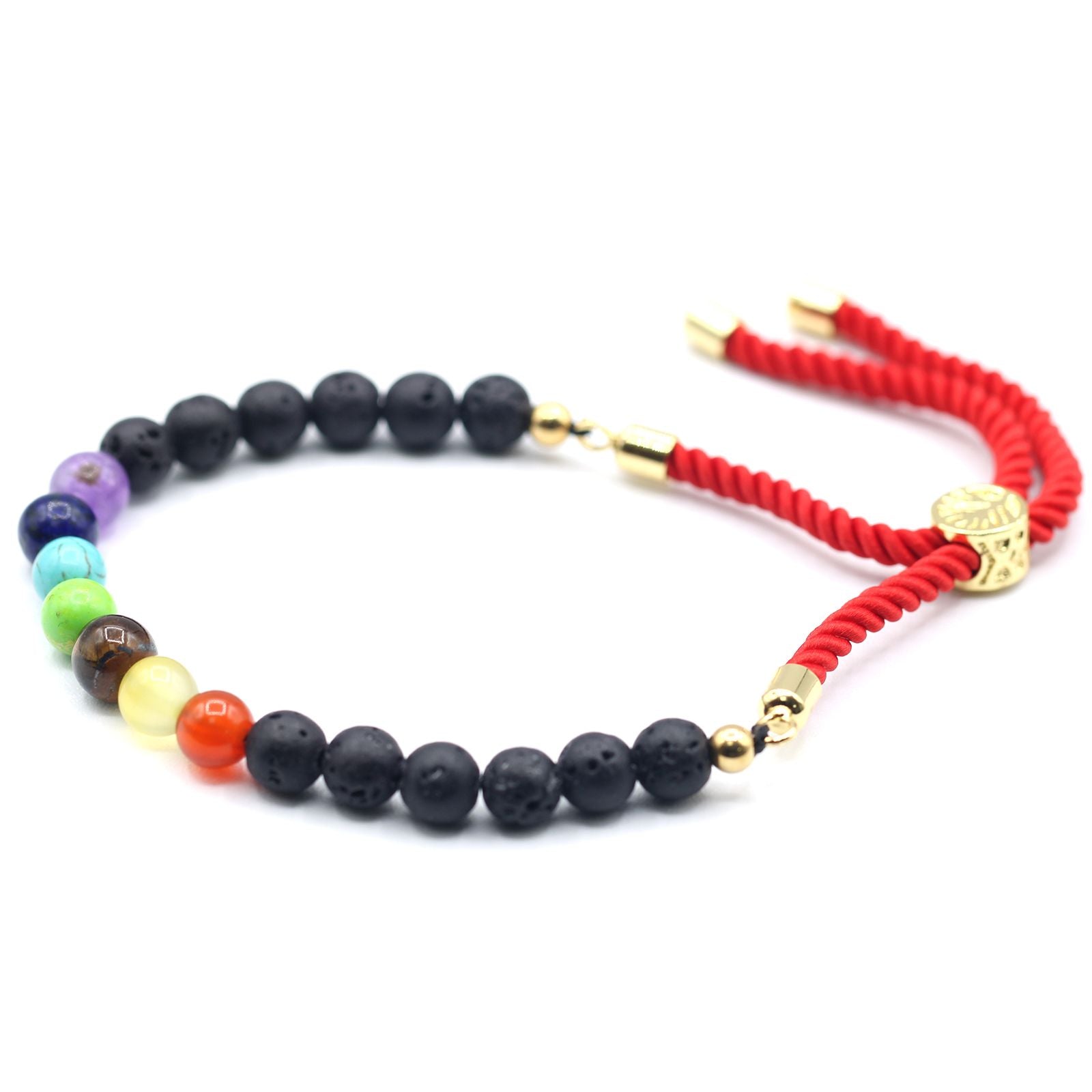18K Gold Plated Gemstone Royal String Bracelet - Lava Stone Chakra product image