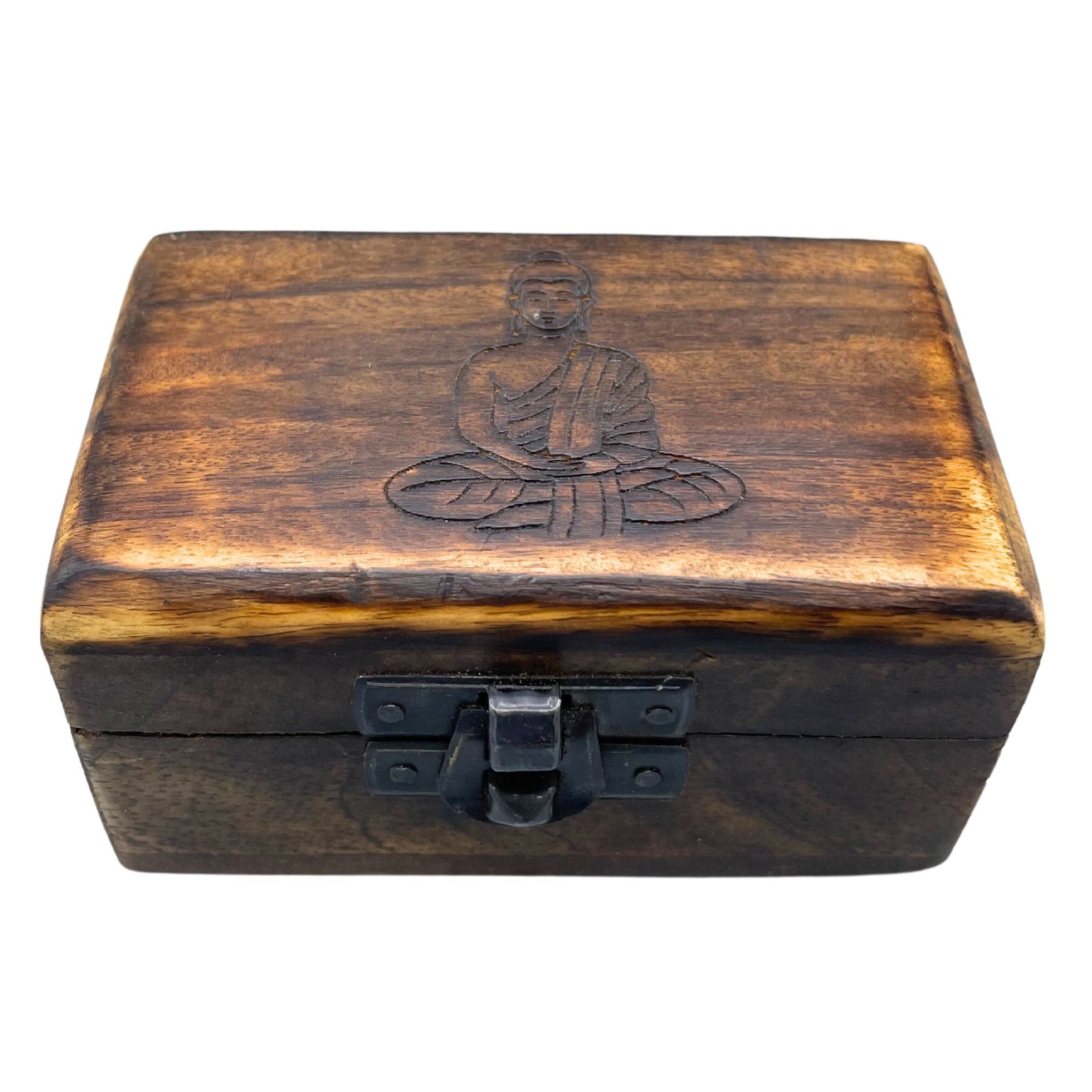 Wooden Pill Box 9x5x4cm - Carved Designs - Assorted product image