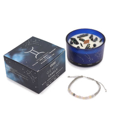 Zodiac Crystal Candle with Gemstone Bracelet - Gemini product image 3