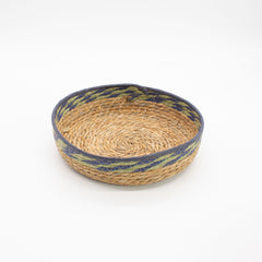 Straw & Seagrass Tray Baskets - Natural Green & Blue- Set of 3 product image 4