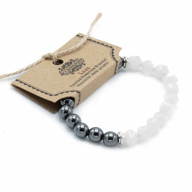 Faceted Gemstone Bracelet - Magnetc Rose Quatz product image