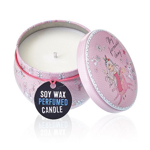 Art Tin Candle - Assorted Design - Friendly Messages - Parma Violet product image