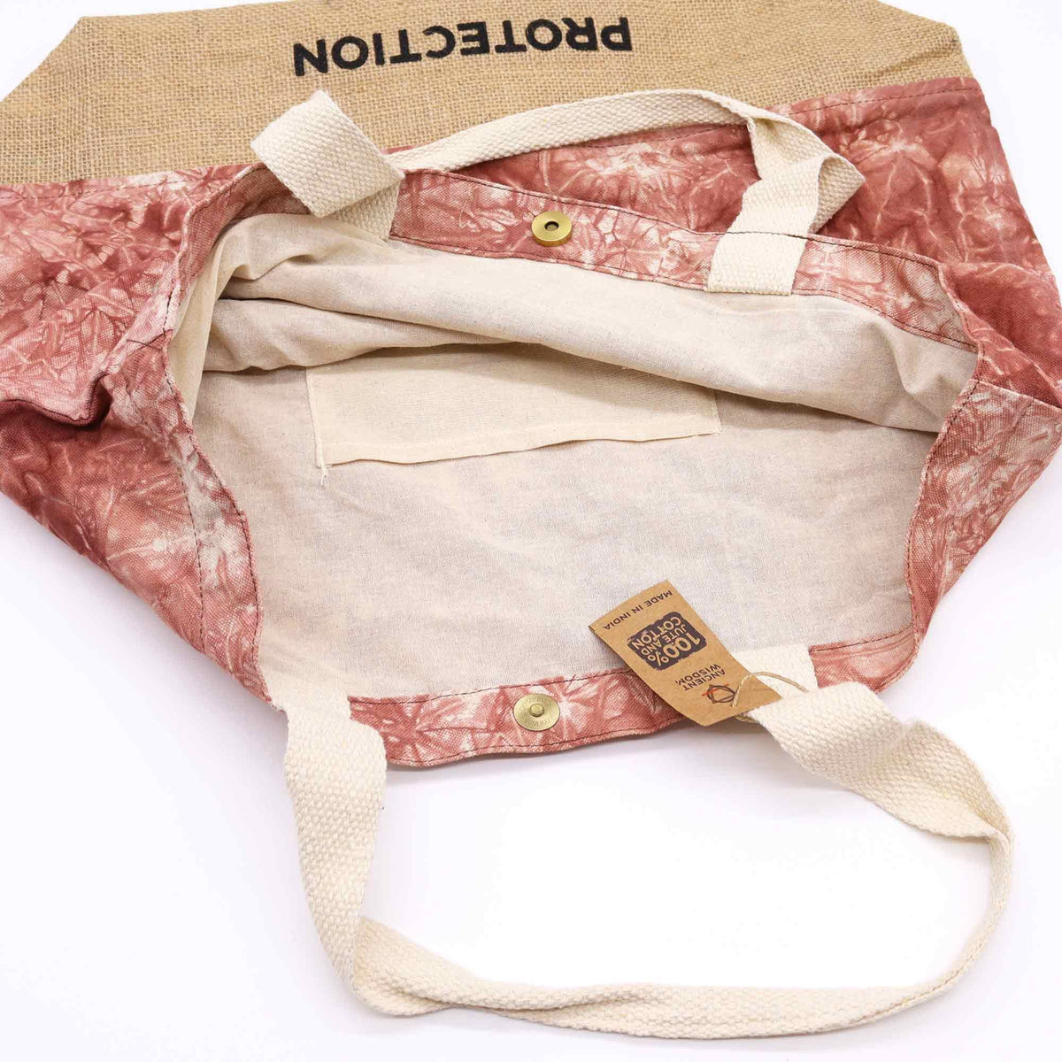 All Natural Bag - Terracotta Stonewash - Hamsa - Protection product image 3