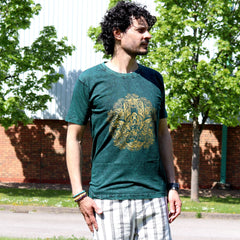 Nomad Sari Stonewashed Cotton T-Shirt – Hamsa – Green – Medium product image 3