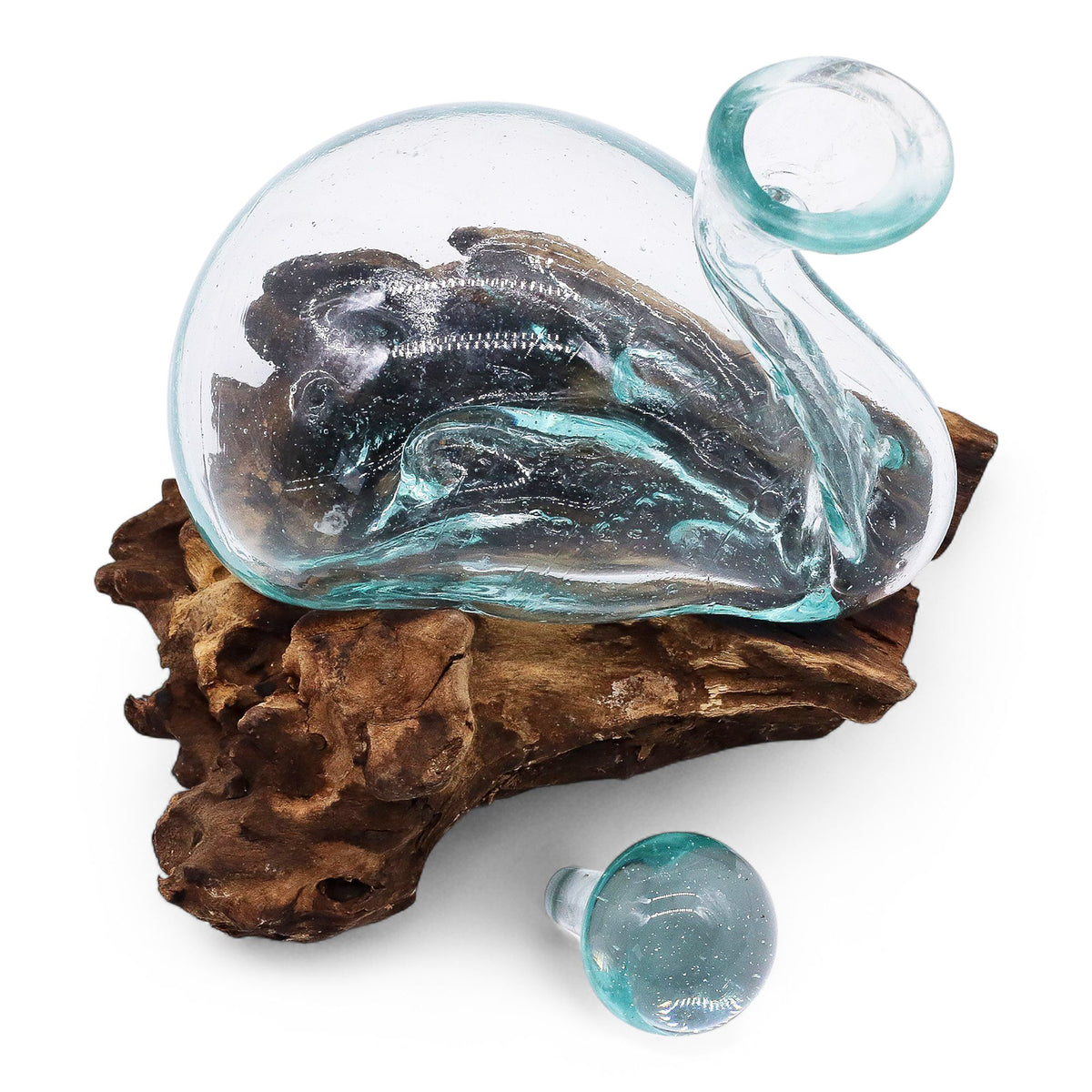 Molten Glass Duck Decanter on Wood with Stopper 19cm product image 4