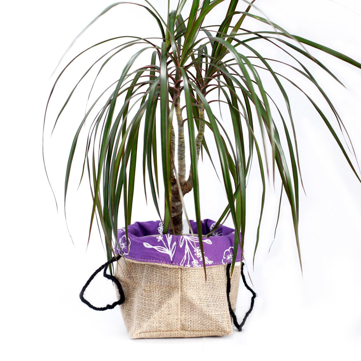Natural Jute Cotton Gift Bag - Lavender Lining - Large - product image 2