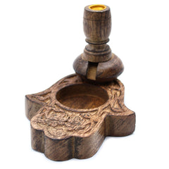 Sm Mango Wood Backflow Burner - Hamsa product image 2
