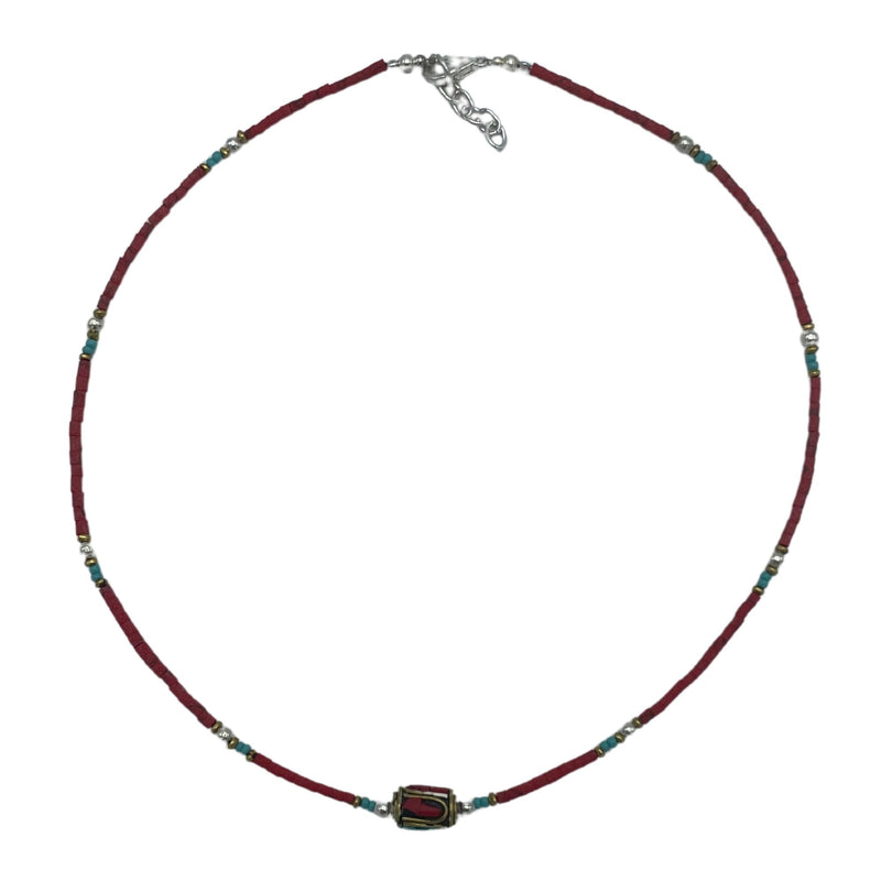 Nepalese Extra Fine Gem Bracelet - Pink Coral & Turquoise Beads product image