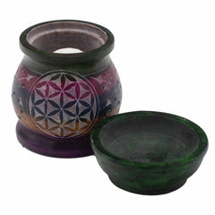 Soapstone Oil Burner 10cm - Flower of Life - Five Colours product image 4
