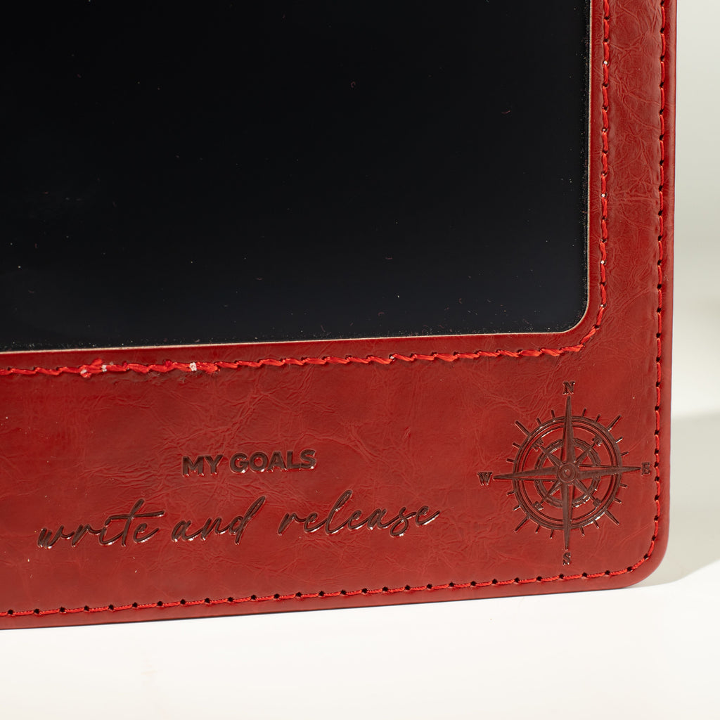A5 Intention Note Book - LCD Wipe Screen - Red Leather Effect - 80 Leafs - product image 14