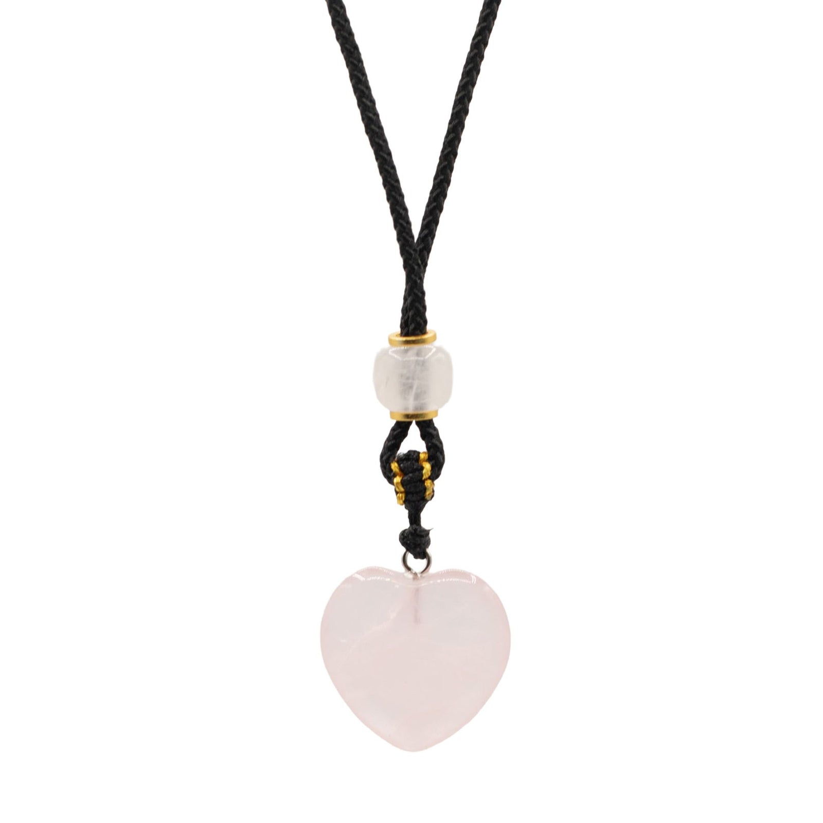 Cord Necklace Gemstone Pendant - Rose Quartz Heart product image