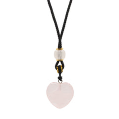 Cord Necklace Gemstone Pendant - Rose Quartz Heart product image
