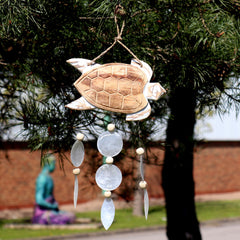 Whitewash Turtle Carving and Natural Copis Drop product image 3