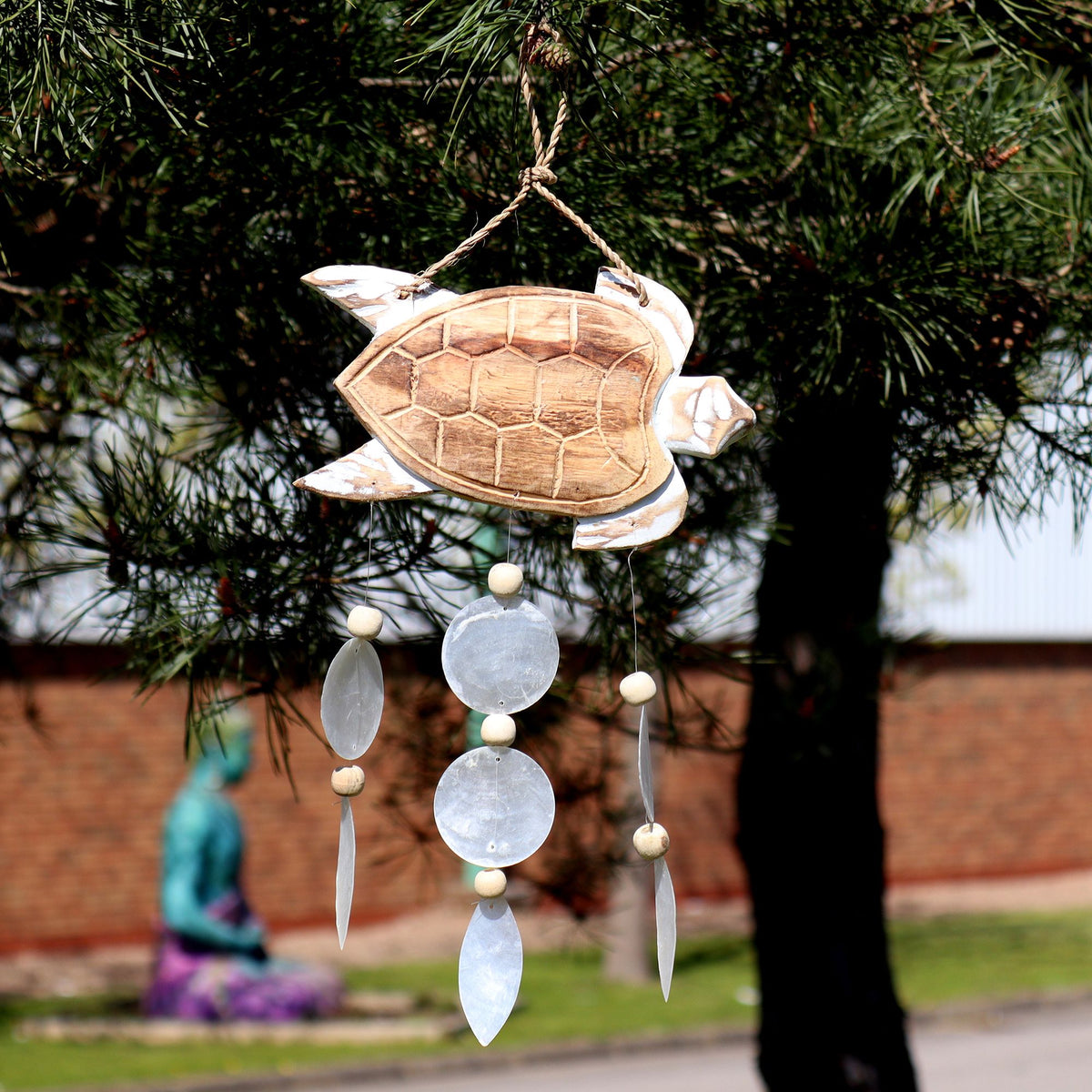 Whitewash Turtle Carving and Natural Copis Drop product image 3